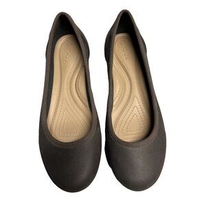 CROCS Women's Brown Ballet Flats with Beige Insoles